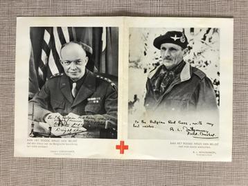 Steunkaart aan het RODE KRUIS met EISENHOWER en MONTGOMERY  beschikbaar voor biedingen