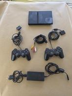 playstation 2 met spellen, Gebruikt, Zwart, Met 2 controllers, Ophalen of Verzenden