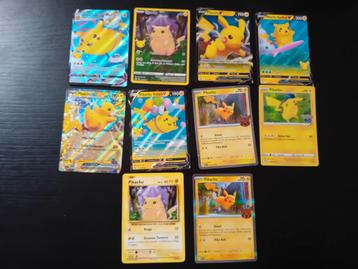 Lot 10 cartes pokemon pikachu disponible aux enchères