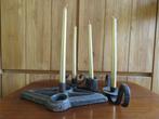 Vintage Brutalist kandelaars smeedijzer set 4, Ophalen of Verzenden