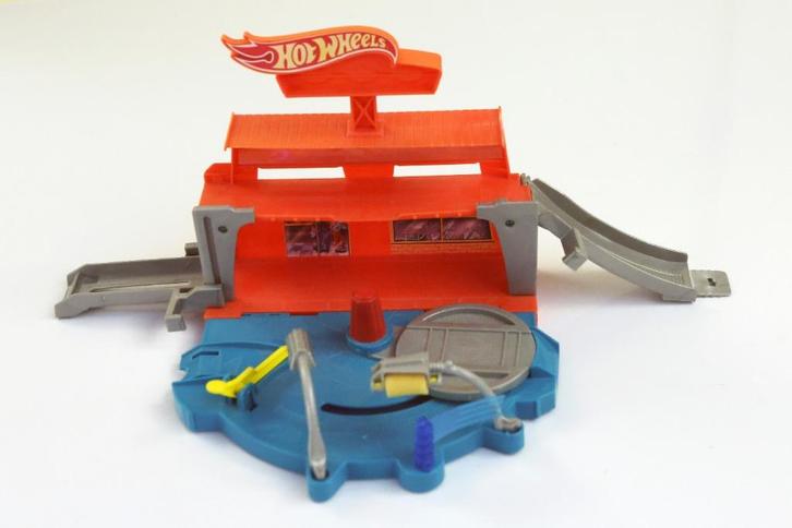 Opvouwbare Hot Wheels carwash - wasstraat, Kinderen en Baby's, Speelgoed | Racebanen, Zo goed als nieuw, Onderdelen, Handmatig