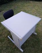 Metalen bureau/werktafel met houten blad, Ophalen, Gebruikt, Bureau