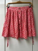 Peace n'love koraalrok met bloemenprint - Maat S/M, Kleding | Dames, Oranje, Ophalen of Verzenden, Zo goed als nieuw, Boven de knie