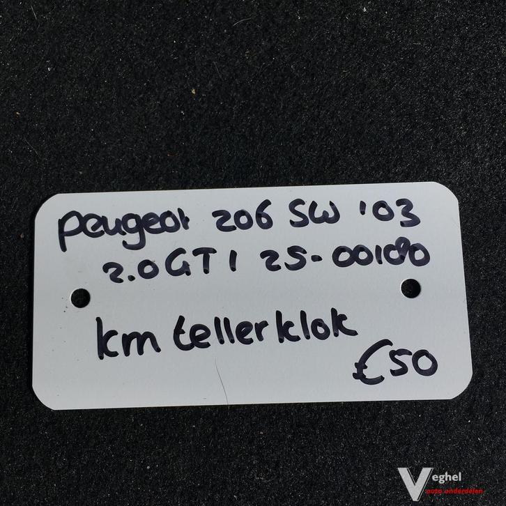 Peugeot 206 gti 2.0 16v Sw 2003 2500180  Km Tellerklok, Autos : Pièces & Accessoires, Tableau de bord & Interrupteurs, Utilisé