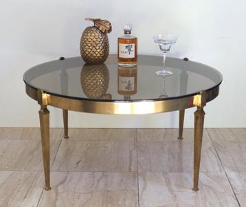 Franse messing salontafel / Vintage 70's Hollywood Regency beschikbaar voor biedingen