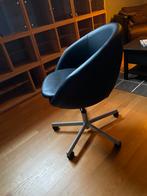 Fauteuil de bureau en cuir noir, Maison & Meubles, Enlèvement, Comme neuf, Noir