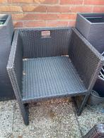 4 grijze tuinstoelen, Tuin en Terras, Ophalen, Gebruikt