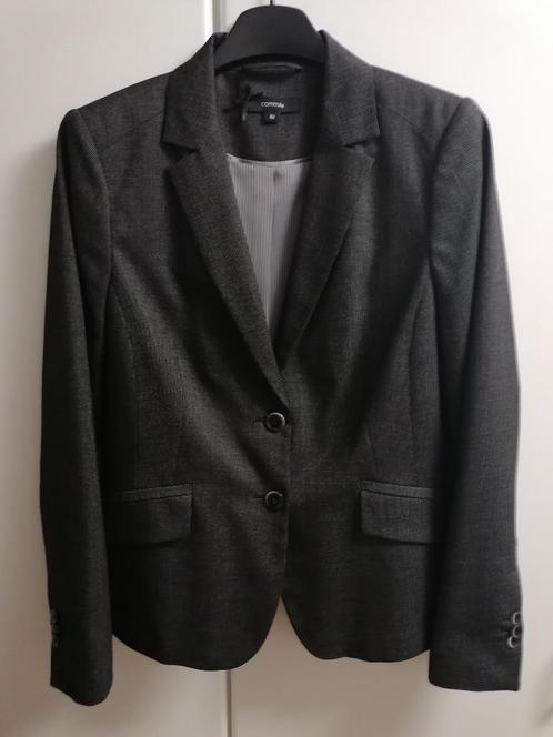Fijne zwarte pied de poule getailleerde blazer van Comma, 42, Kleding | Dames, Jasjes, Kostuums en Pakken, Zo goed als nieuw, Ophalen of Verzenden