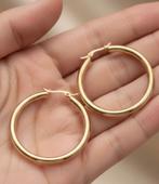 30 mm vergulde oorringen, Handtassen en Accessoires, Oorbellen, Verzenden, Nieuw, Knopjes of Stekers, Goud