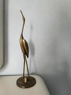 Vintage bronzen sculptuur van een reiger of kraanvogel 30 cm, Antiek en Kunst, Ophalen