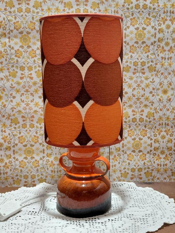 Vintage keramische tafellamp, Huis en Inrichting, Lampen | Tafellampen, Zo goed als nieuw, Stof, Ophalen