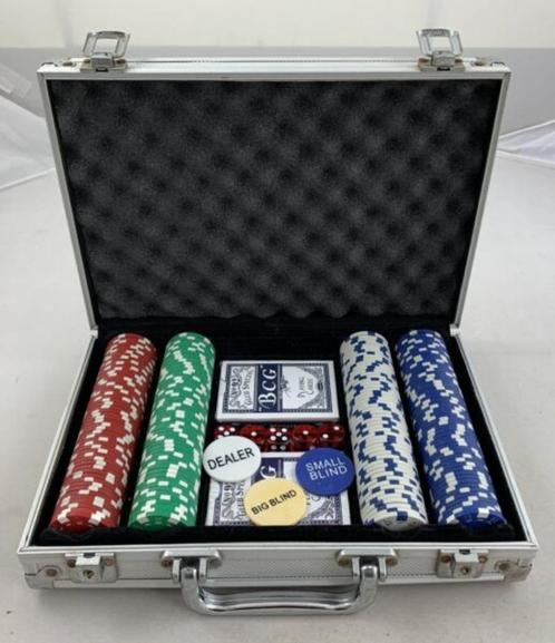 Pokerkoffer Poker 200 Pokerchips in Luxe Aluminium Koffer, Hobby en Vrije tijd, Gezelschapsspellen | Kaartspellen, Gebruikt, Verzenden