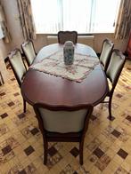 Houten tafel met 6 stoelen, Antiek en Kunst, Ophalen