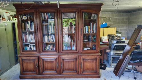 Grote verwijderbare Franse bibliotheek in kersenhout, Huis en Inrichting, Woonaccessoires | Wandplanken en Boekenplanken, Zo goed als nieuw