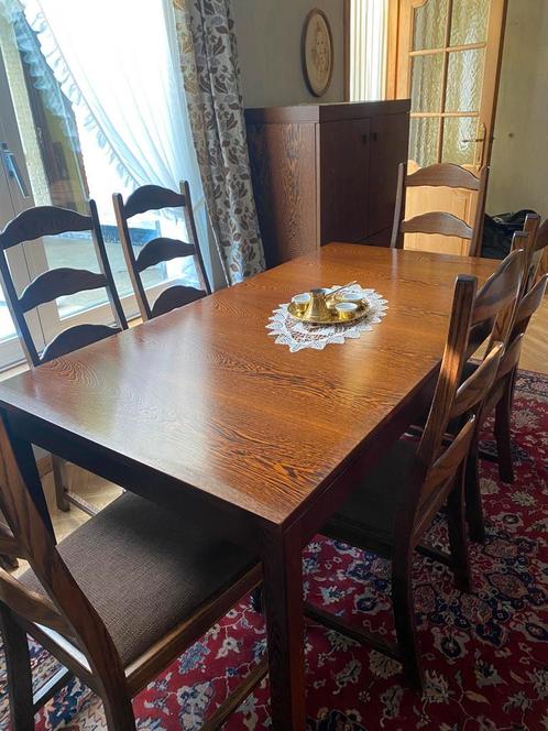 Eettafel met 6 stoelen, Huis en Inrichting, Tafels | Eettafels, Gebruikt, Ophalen