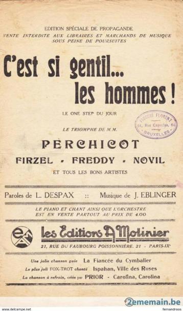 C EST SI GENTIL LES HOMMES EDITION SPECIALE DE PROPAGANDE PA beschikbaar voor biedingen