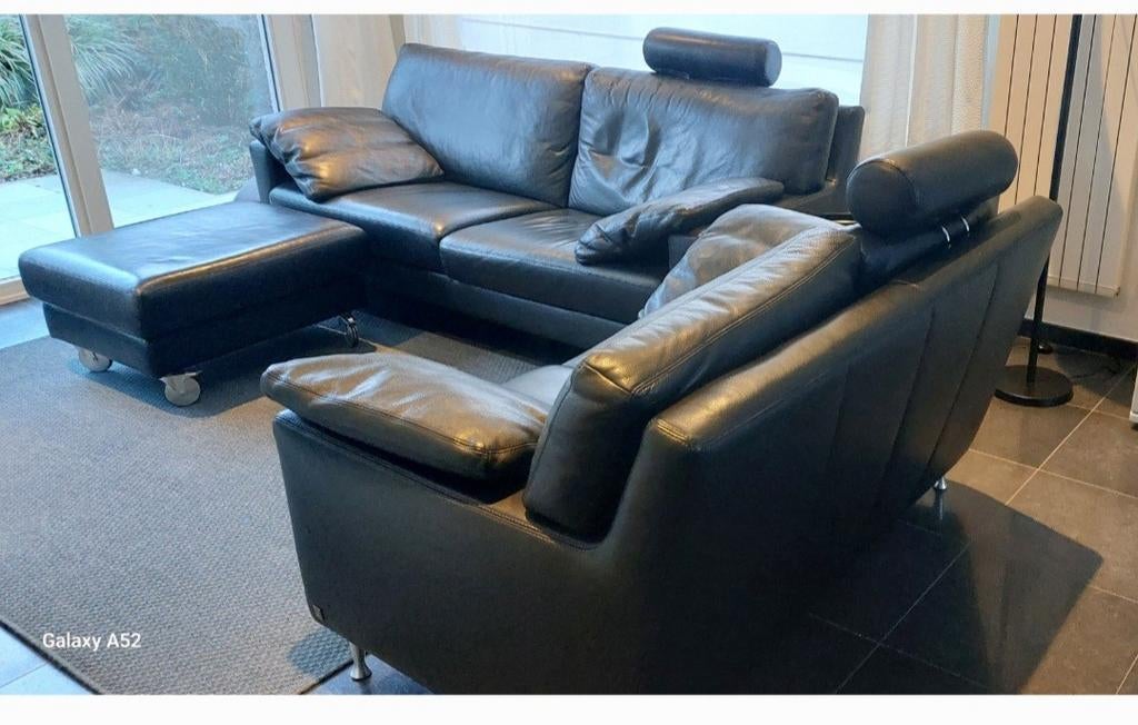 Te koop lederen salon Mustering, Maison & Meubles, Enlèvement