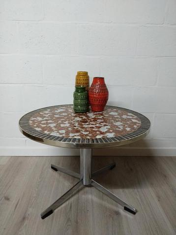 Vintage mozaïek salontafel | bijzettafeltje | sidetable beschikbaar voor biedingen