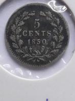 Nederland 5 cent 1850 munteenheid - Zilver, Koning Willem III, Zilver, Ophalen of Verzenden, Losse munt
