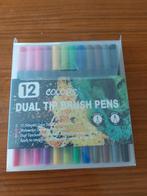Dual tip brush pens.  (12 kleuren), Ophalen of Verzenden, Nieuw