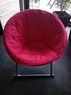 Zit zetel 1m diameter, kleur licht rood, frame licht metaal, Ophalen of Verzenden, Zo goed als nieuw, Metaal, 75 tot 100 cm