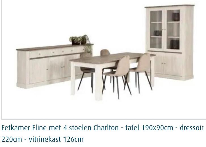 volledige eetkamer + tv kast + salontafel en 6 stoelen, Huis en Inrichting, Complete eetkamers, Zo goed als nieuw, 6 tot 8 stoelen