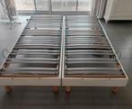 Compleet bed 160 x 200cm met Ergosleep matrassen., Ophalen, Verstelbaar, Wit, Tweepersoons