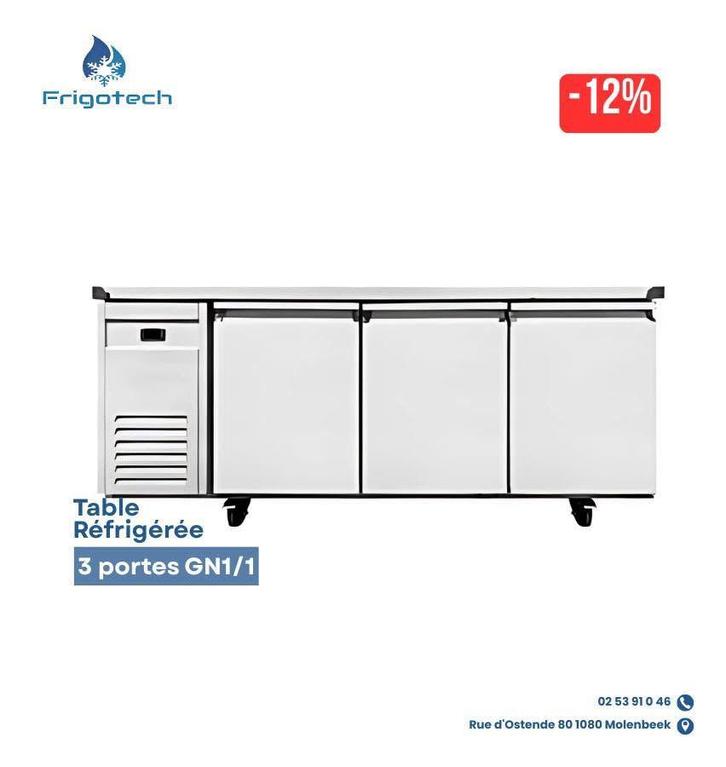 Table Réfrigérée 3 portes– FR-G1800F - Frigo table 3 portes, Zakelijke goederen, Horeca | Keukenapparatuur, Koelen en Vriezen