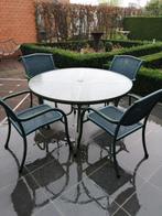 Ronde tuintafel met stoelen, Tuin en Terras, Tuinsets en Loungesets, Ophalen