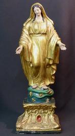 19èm belle statue sculpture dorée vierge 52cm2.2kg Christ, Envoi