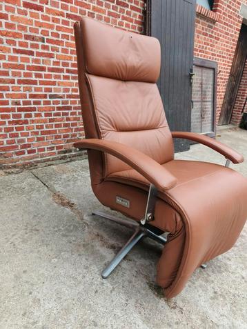 Zero Gravity Relaxzetel- Cognac - Leder - Elektrisch  beschikbaar voor biedingen