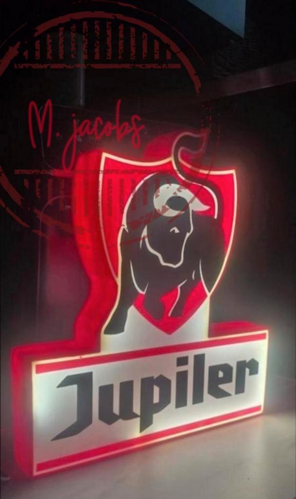 Jupiler Advertising XL avec éclairage LED lumineux., Collections, Marques de bière, Neuf, Panneau, Plaque ou Plaquette publicitaire