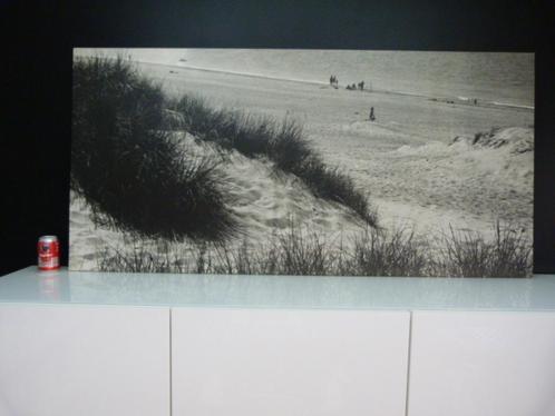 XXL vintage zwart/wit foto op houten plaat (155 x 75 cm), Antiquités & Art, Art | Peinture | Moderne, Enlèvement