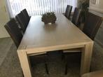 6 rieten stoelen bruin met beige kussens, Antiek en Kunst, Ophalen