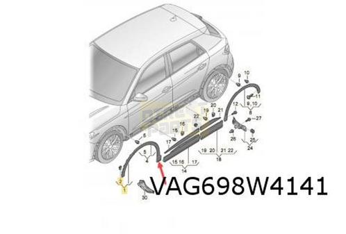 Audi Q4 e-tron (5/21-) wielkuiplijst Links op voorscherm (GR, Auto-onderdelen, Carrosserie, Spatbord, Audi, Nieuw, Verzenden