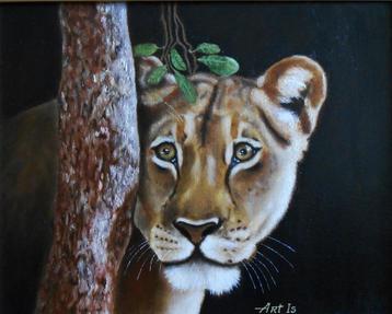 Schilderij "Leeuw"   beschikbaar voor biedingen