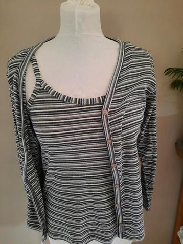 2 delig setje - topje + gillet maat L - 95%katoen beschikbaar voor biedingen