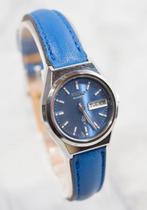 Seiko Day/Date blue 1977, Ophalen of Verzenden, Zo goed als nieuw, Leer, Seiko