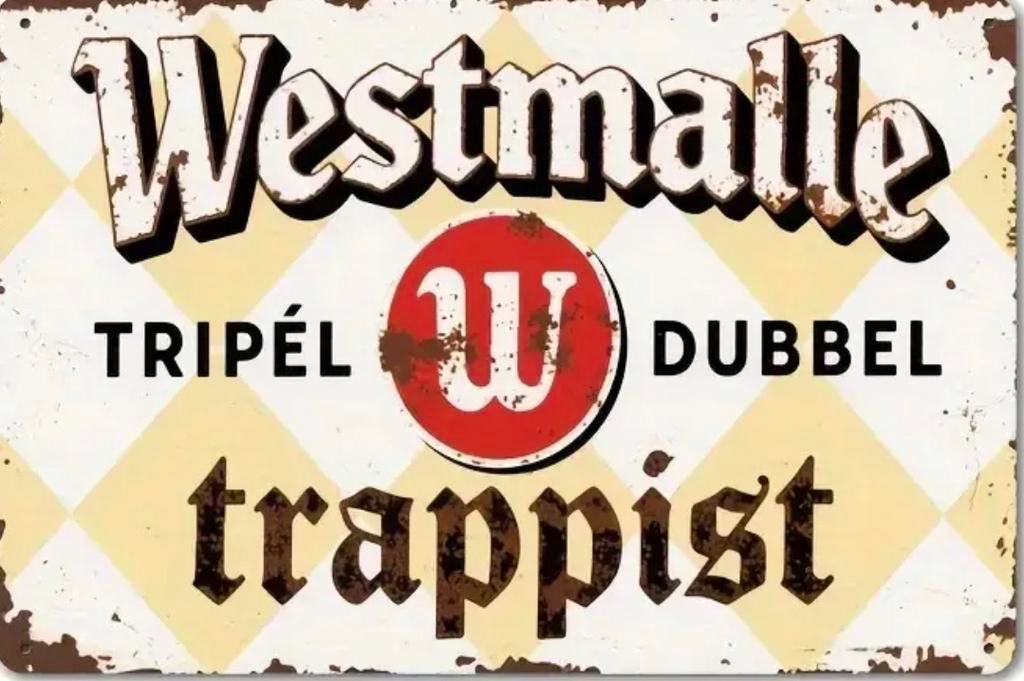 Houten reclamebord Westmalle tripel - retro vintage mancave, Ophalen of Verzenden, Nieuw, Reclamebord, Plaat of Schild, Overige merken