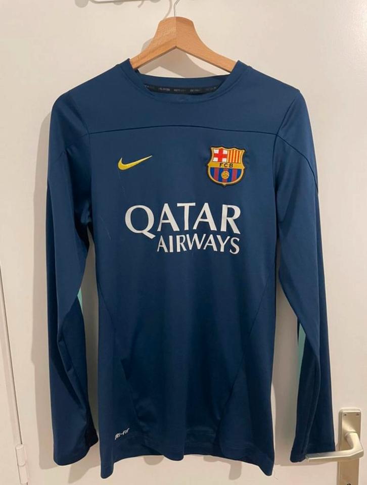 Maillot entraînement FC Barcelona Nike manches longues, Sports & Fitness, Football, Utilisé, Maillot, Taille S, Enlèvement ou Envoi