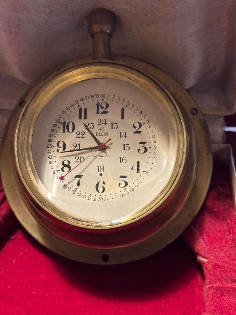 Horloge de voyage Elgin – État exceptionnel avec écrin, Enlèvement