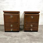 Set van 2 houten  art-deco nachtkastjes / mini kastjes, Kinderen en Baby's, Ophalen, Gebruikt