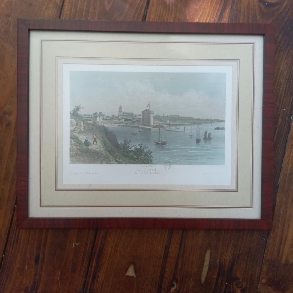 Estampe  lithographie 1850 St Servan tour Solidor, Antiek en Kunst, Kunst | Etsen en Gravures, Ophalen of Verzenden, Lithografie