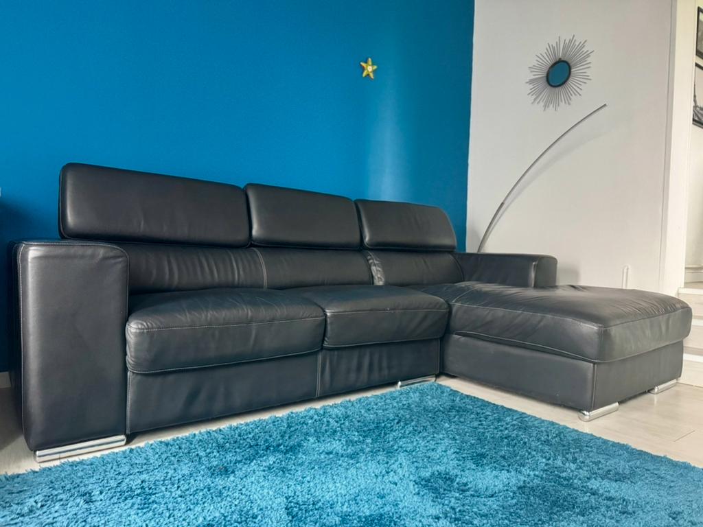 Canape d’angle CUIR VERITABLE Livraison possible, Maison & Meubles, Canapés | Coins salons complets, Utilisé, Cuir, Enlèvement