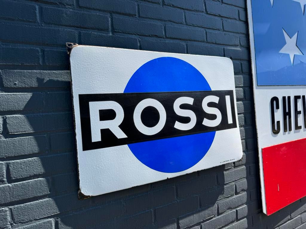 ROSSI emaille reclamebord, Ophalen of Verzenden, Gebruikt, Reclamebord