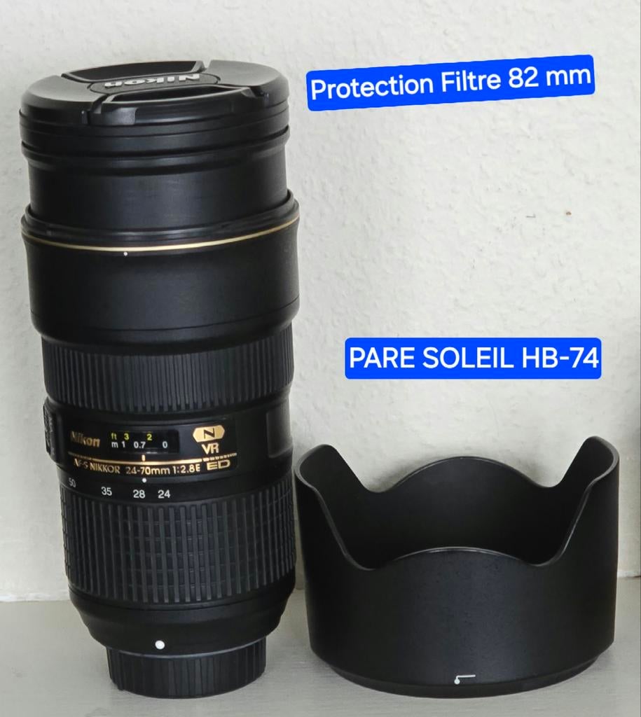Nikon AF-S 24-70mm f/2.8E ED VR + adaptateur monture FTZ II, TV, Hi-fi & Vidéo, Photo | Lentilles & Objectifs, Enlèvement