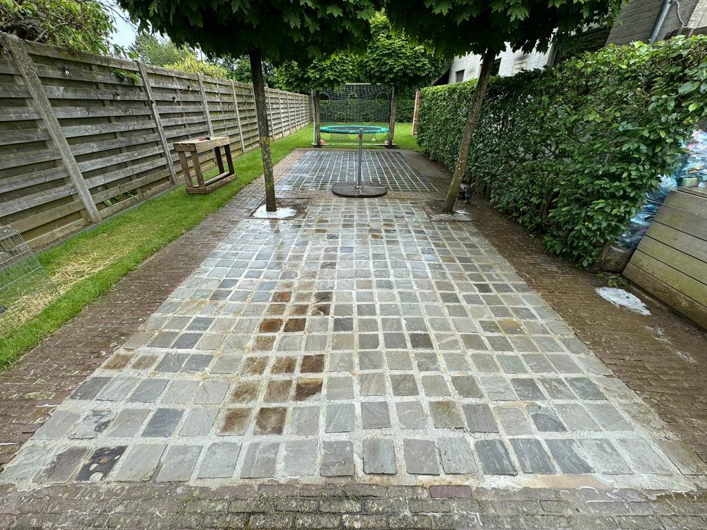 Kandla Grey platines / plavuizen 10m2, Jardin & Terrasse, Utilisé, 5 à 10 m², Briques, Enlèvement