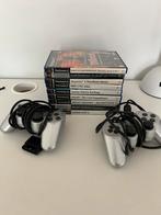 Playstation 2 controlers and games, Games en Spelcomputers, Spelcomputers | Sony PlayStation 2, Ophalen, Met 2 controllers, Zilver