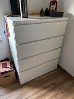 Commode blanche 4 tiroirs MALM IKEA 80x100, Maison & Meubles, Armoires | Commodes, Enlèvement, Comme neuf