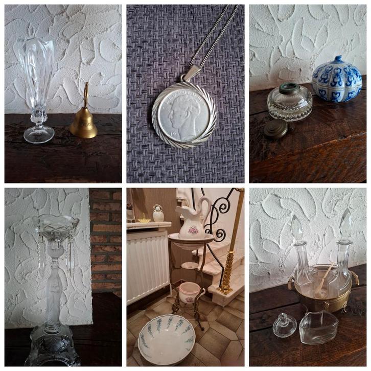 Antiek kandelaar lieve vrouw, set, kommen,zilver ketting,..., Huis en Inrichting, Woonaccessoires | Kandelaars en Kaarsen, Kandelaar